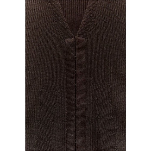 ZARA BROWN FITTED HOOK CLOSURE KNIT DRESS Size small - Picture 5 of 13